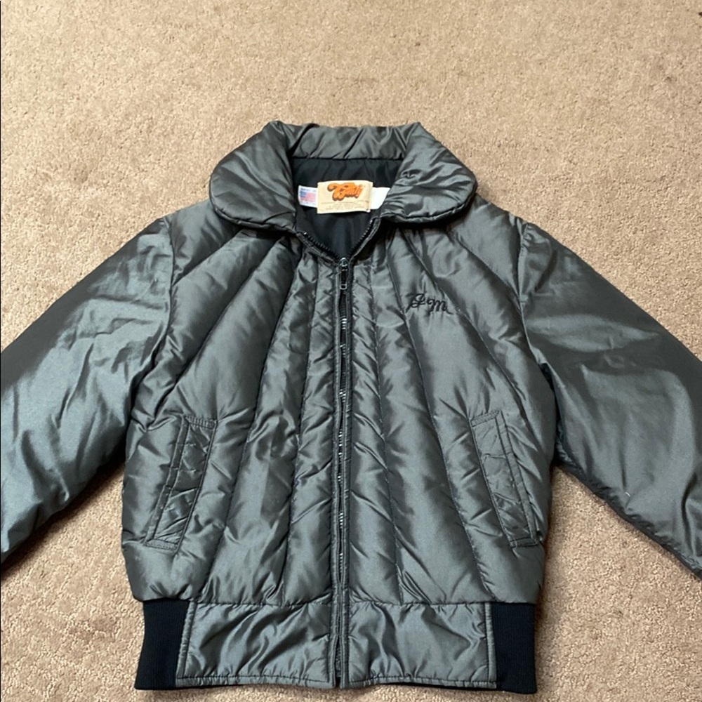 Vintage Down Quilted Puffer Jacket with High Collar Cozy Down Insulated Ski